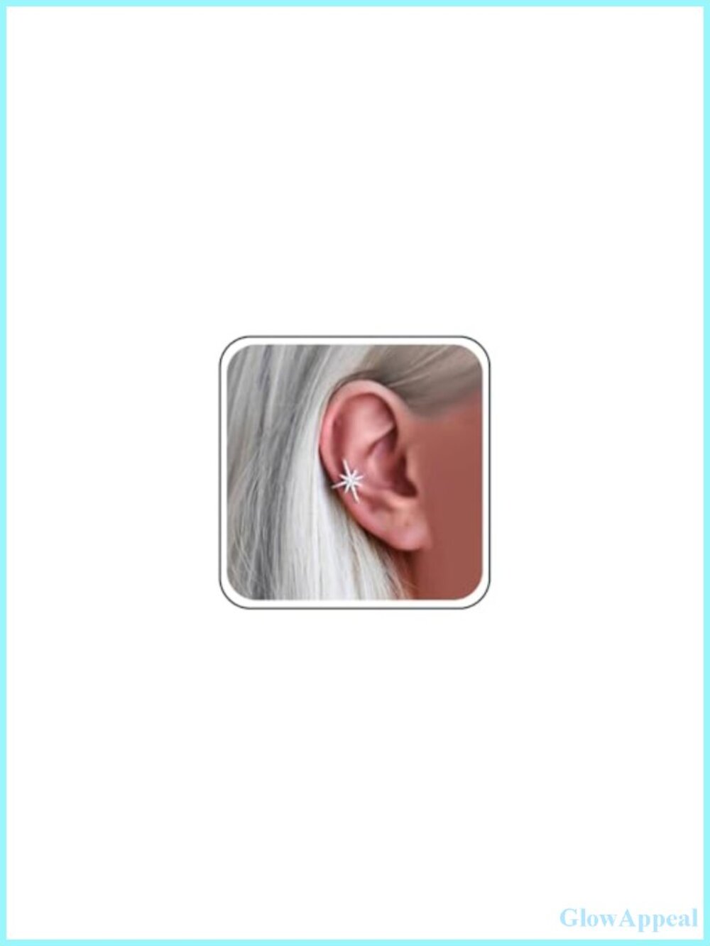 Silver CZ Star Ear Cuff Wrap Earrings Non Pierced Clip On Jewelry